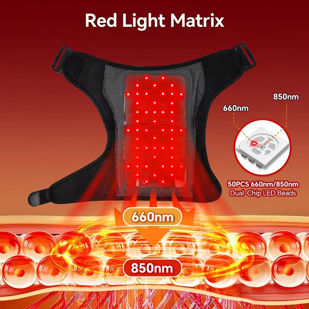 Cordless Red Light & Heating Vibration Shoulder Massager