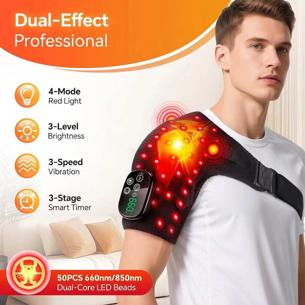 Cordless Red Light & Heating Vibration Shoulder Massager