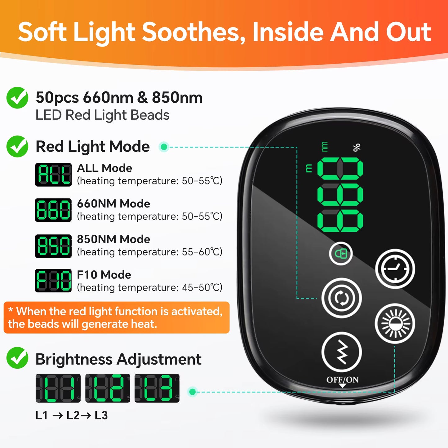 Cordless Red Light & Heating Vibration Shoulder Massager