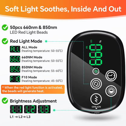 Cordless Red Light & Heating Vibration Shoulder Massager