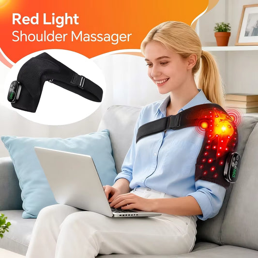 Cordless Red Light & Heating Vibration Shoulder Massager